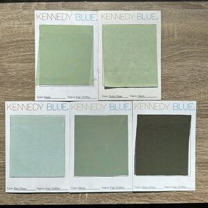 Kennedy Blue Fabric Swatches in Green Tones